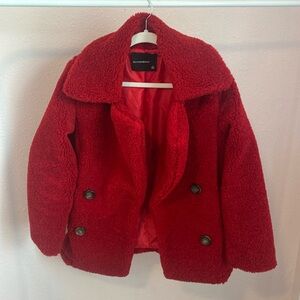 Olivaceous Red Shearling Jacket